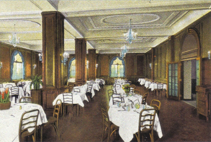Illustration of the Hotel's dining hall